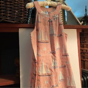St. Tropez 100% Linen Dress  Beach/Garden Party/vintage look. Size M. Soft pink